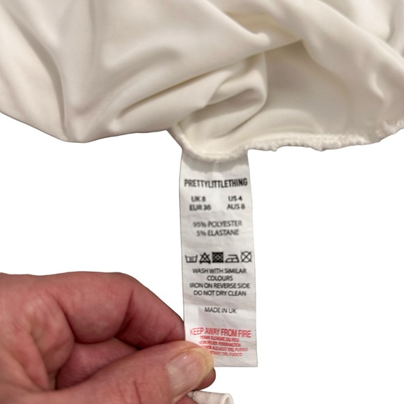 PrettyLittleThings White Bodysuit Square neck - Size 4 - Picture 9 of 9